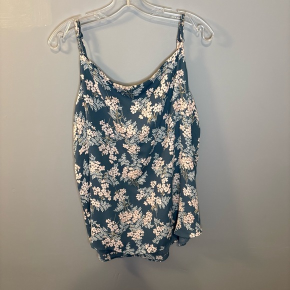 LOFT plus Floral Camisole in Blue and White plus size 18 - Picture 2 of 8